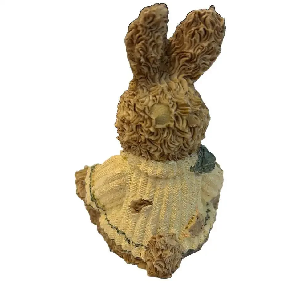 Bunny Poly-Resin Figure 3.5” Tall Patchwork Look